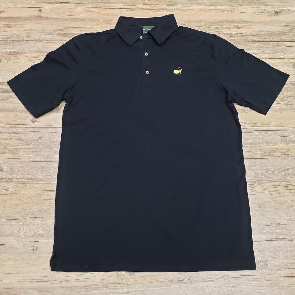 Masters Shirt Mens Medium Black Golf Bobby Jones Cotton Polo Augusta National